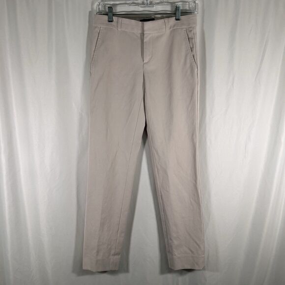 Banana Republic Ryan Fit Pants Women's 0 Khaki Flat Front Mid Rise Pockets - Picture 1 of 8